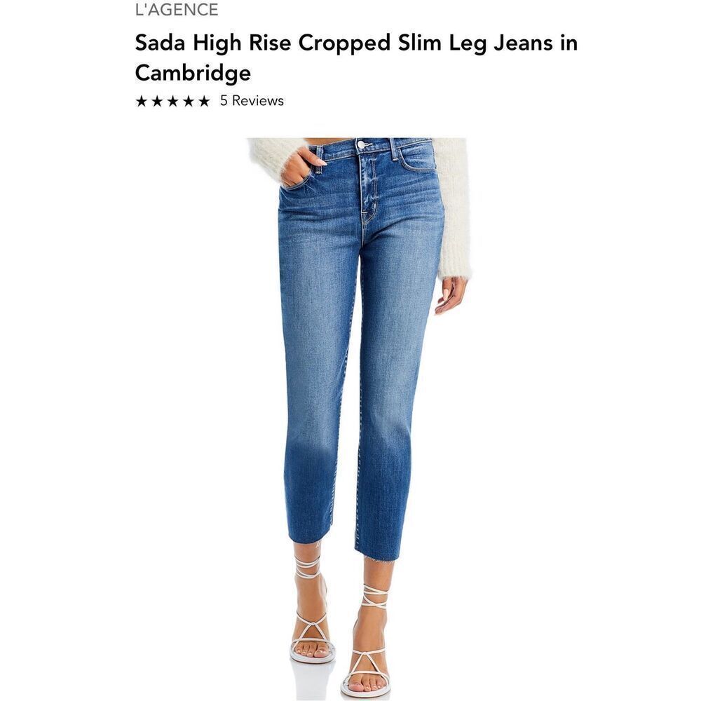 L’Agence 25 Sada High Rise cropped slim jeans